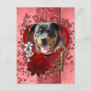 Valentines - Key to My Heart - Rottweiler Holiday Postcard