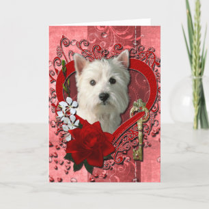 Valentines - Key to My Heart West Highland Terrier Holiday Card