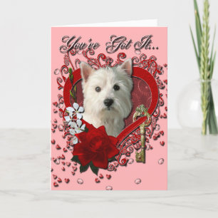 Valentines - Key to My Heart West Highland Terrier Holiday Card