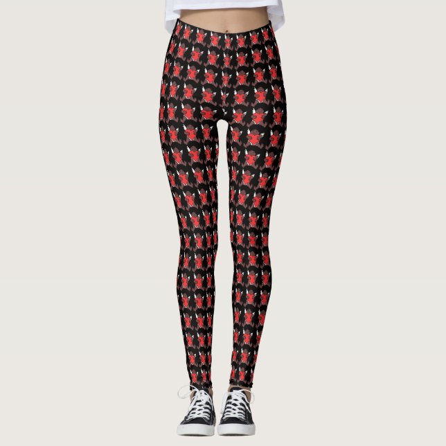 Valentine's Leggings African Cupid Love Leggings (Front)