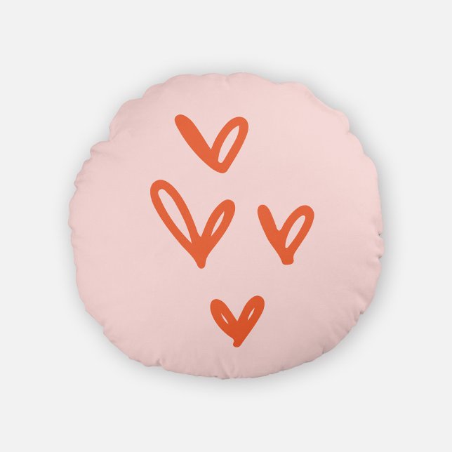 Valentine's Love Inspired Heart Round Pillow (Creator Uploaded)