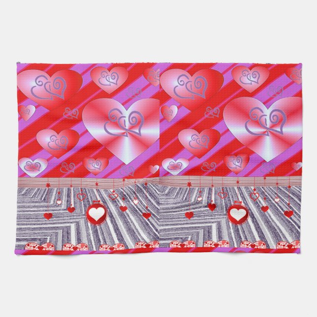 valentines love kitchen hand towel (Horizontal)