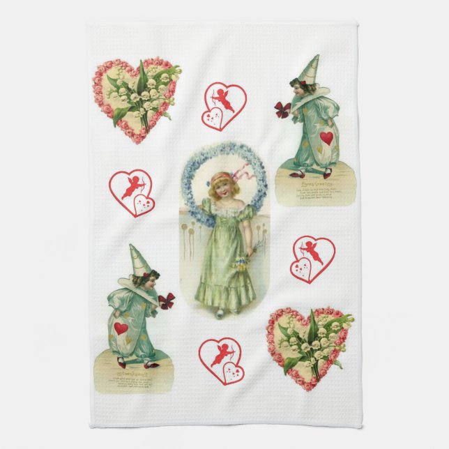 valentines love kitchen hand towel (Vertical)