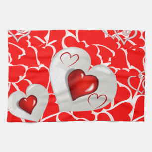 valentines love kitchen hand towel