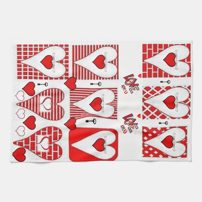 valentines love kitchen hand towel (Horizontal)