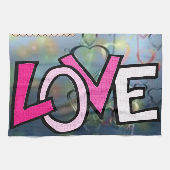 valentines love kitchen hand towel (Horizontal)