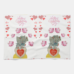 valentines love kitchen hand towel Elephant