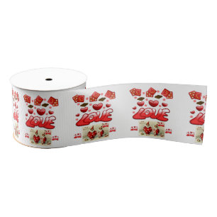 valentines love ribbon grosgrain ribbon