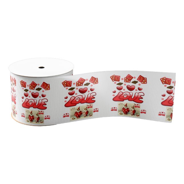 valentines love ribbon grosgrain ribbon (Spool)