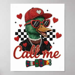 Valentines Mallard Duck Hunting Crochet Latch Hook Poster