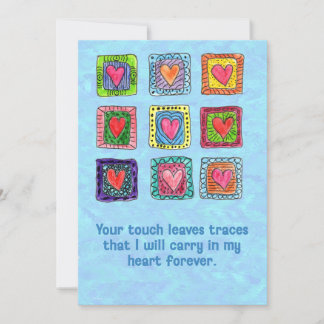 Valentine's Map with Hand Painted Doodle Hearts Holiday Card