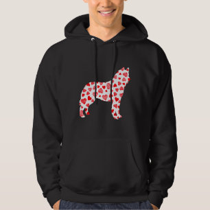 Valentines Matching Couple Love Hearts Siberian Hu Hoodie