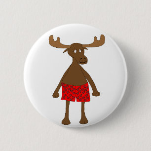 Valentine's Moose 2 Inch Round Button