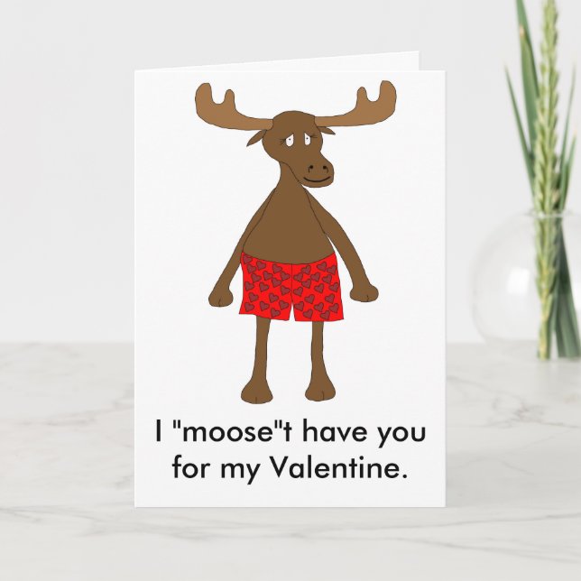 Valentine's Moose Holiday Card (Front)