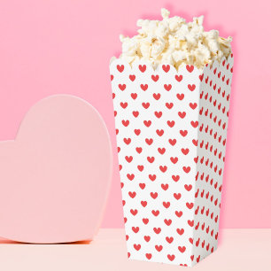Valentines Movie Night Red Heart Pattern  Favor Box