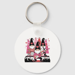 Valentines Musical Gnome Nd Stage Love Guitar Drum Keychain
