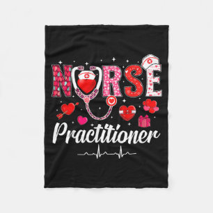 Valentines Nurse Practitioner Scrubs Nurse Life St Fleece Blanket