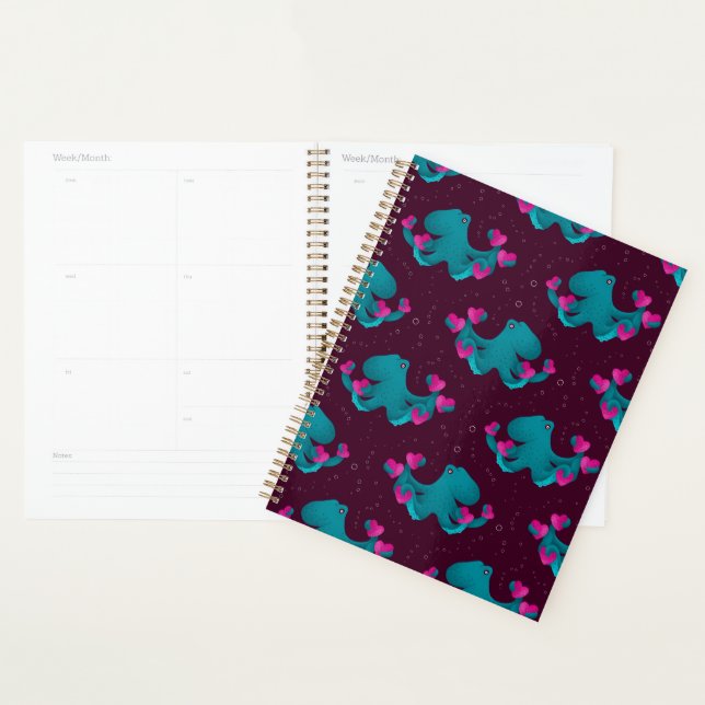 Valentine's Octopus and Hearts Planner (Display)