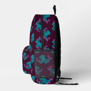 Valentine's Octopus and Hearts Printed Backpack
