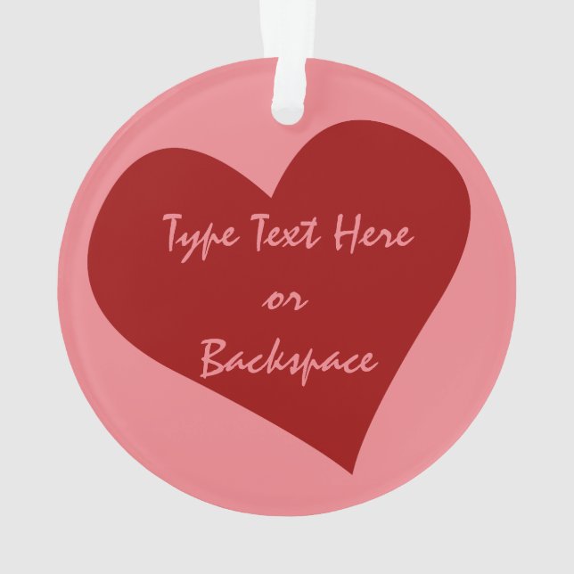 Valentine's Ornament Customized Love Ornaments (Back)