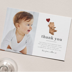 Valentines Ours Carte de remerciements photo