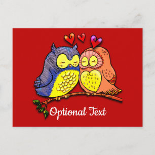 Valentine's Owls Couple Postcard