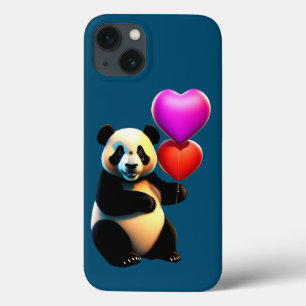 Valentine's Panda & Heart Balloon, Valentine's Day iPhone 13 Case