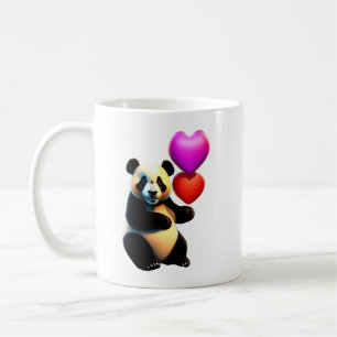 Valentine's Panda & Heart Balloon, Valentine's Day Coffee Mug