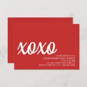 Valentine's Party Invite - xoxo red