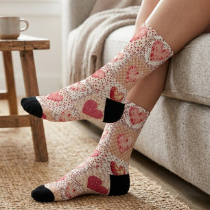 Valentine's Patchwork Heart Socks