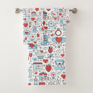 Valentine's Pattern towel set