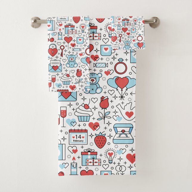 Valentine's Pattern towel set (Insitu)