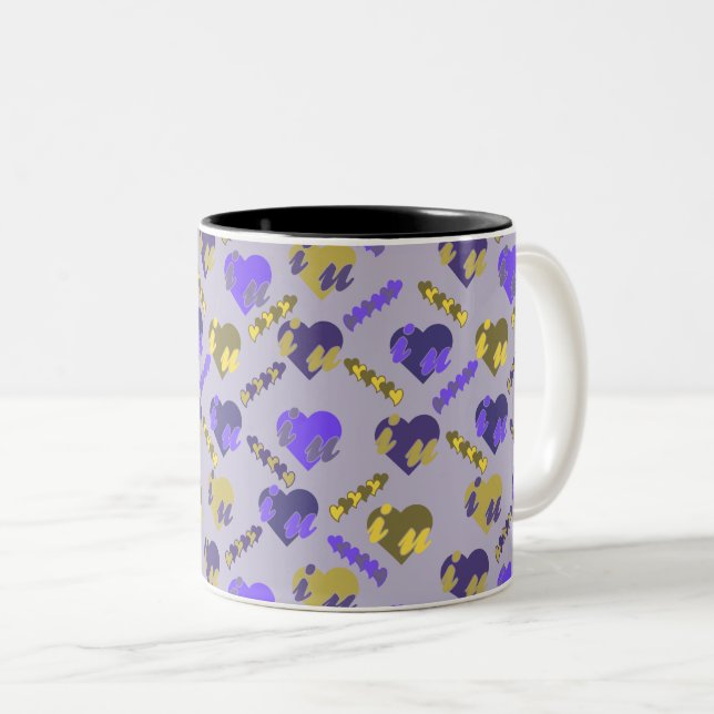 Valentine's Pattern Two-Tone Coffee Mug (Front Right)