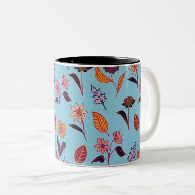 Valentine's Pattern Two-Tone Coffee Mug (Front Right)