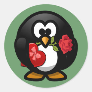 Valentine's Penguin Sticker