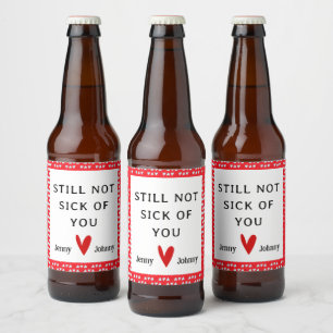Valentines Personalised Beer Label,  Funny Quote B Bottle Label