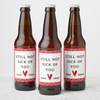 Valentines Personalized Beer Label,  Funny Quote  Bottle Label