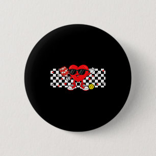 Valentines pickleball heart women pickleball cute 2 inch round button