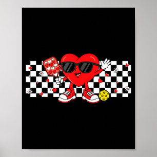 Valentines pickleball heart women pickleball cute poster