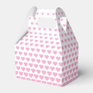 Valentines Pink Heart Shape Pattern Favor Box