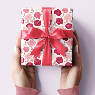 Valentine's Pink & Red Roses Wrapping Paper 