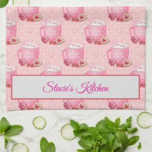 Valentine's Pink & White Coffee Mug    Kitchen Towel