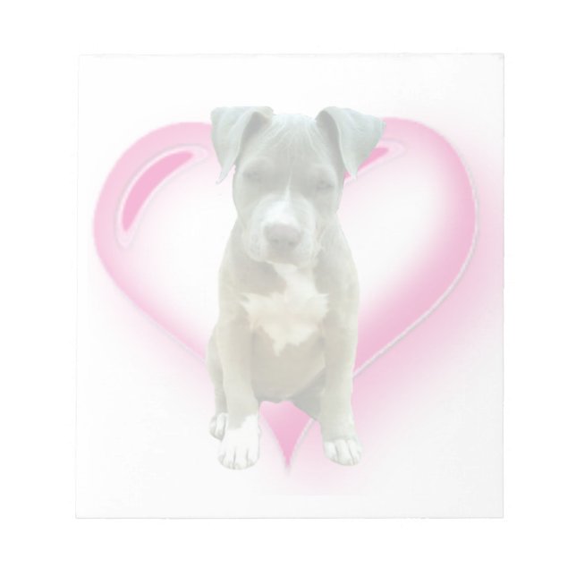 Valentines Pitbull puppy Notepad (Front)