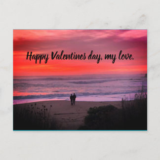 Valentines postcard sunset