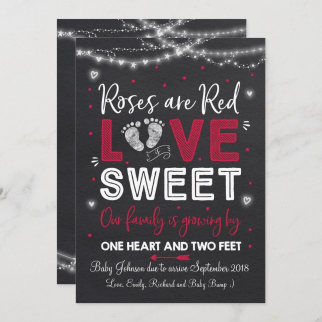 Valentine's Pregnancy Announcement Baby Reveal (Front/Back)