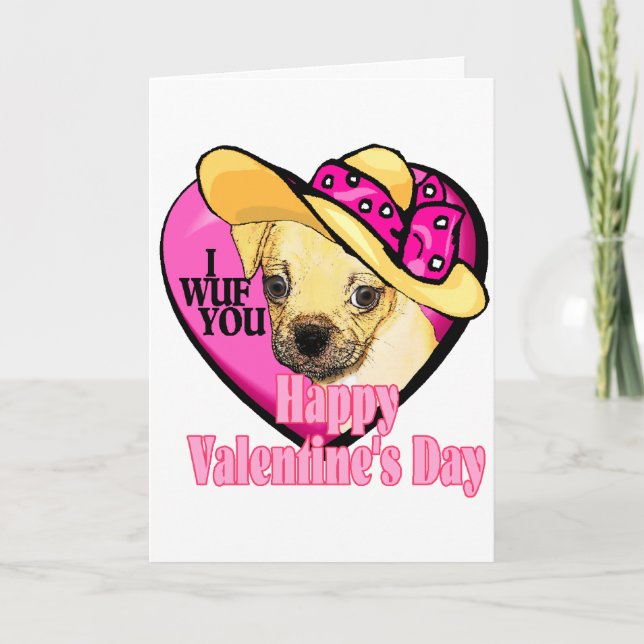 Valentines Puggle Holiday Card (Front)