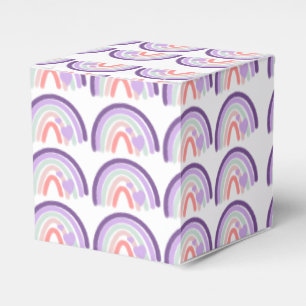 Valentines Purple Hand Drawn Rainbow Pattern     Favor Box