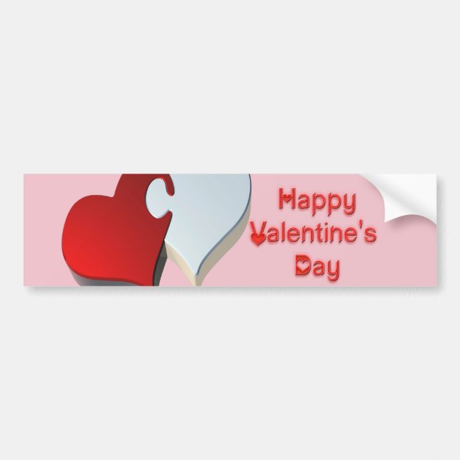 Valentine's Puzzle Bumper Sticker (Front)