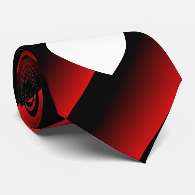 Valentines Red and Black Ombre Diagonal Stripes Tie (Rolled)