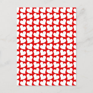 VALENTINES RED AND WHITE HEARTS VALENTINE POSTCARD